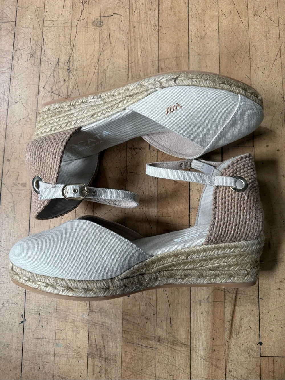 VISCATA BARCELONA Pubol Canvas Espadrille Wedge Heels Closed Toe Quiet Luxury 39